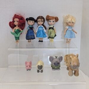 Disney Animators Collection Mini 5” Doll Anna Boo Ariel Cinderella Belle LOT
